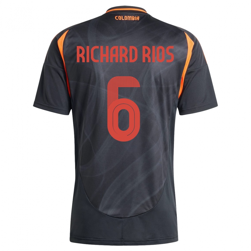 Homem Camisola Colômbia Richard Ríos #6 Preto Alternativa 24-26 Camisa Brasil