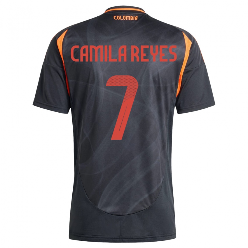 Homem Camisola Colômbia María Camila Reyes #7 Preto Alternativa 24-26 Camisa Brasil