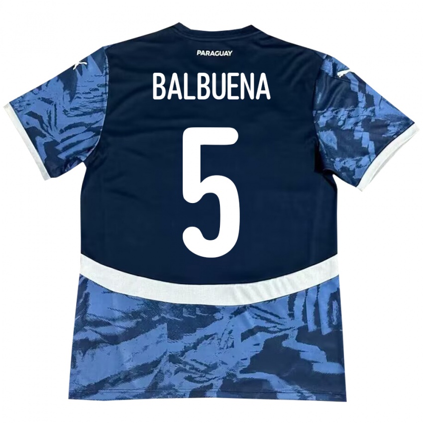 Homem Camisola Paraguai Fabián Balbuena #5 Azul Alternativa 24-26 Camisa Brasil
