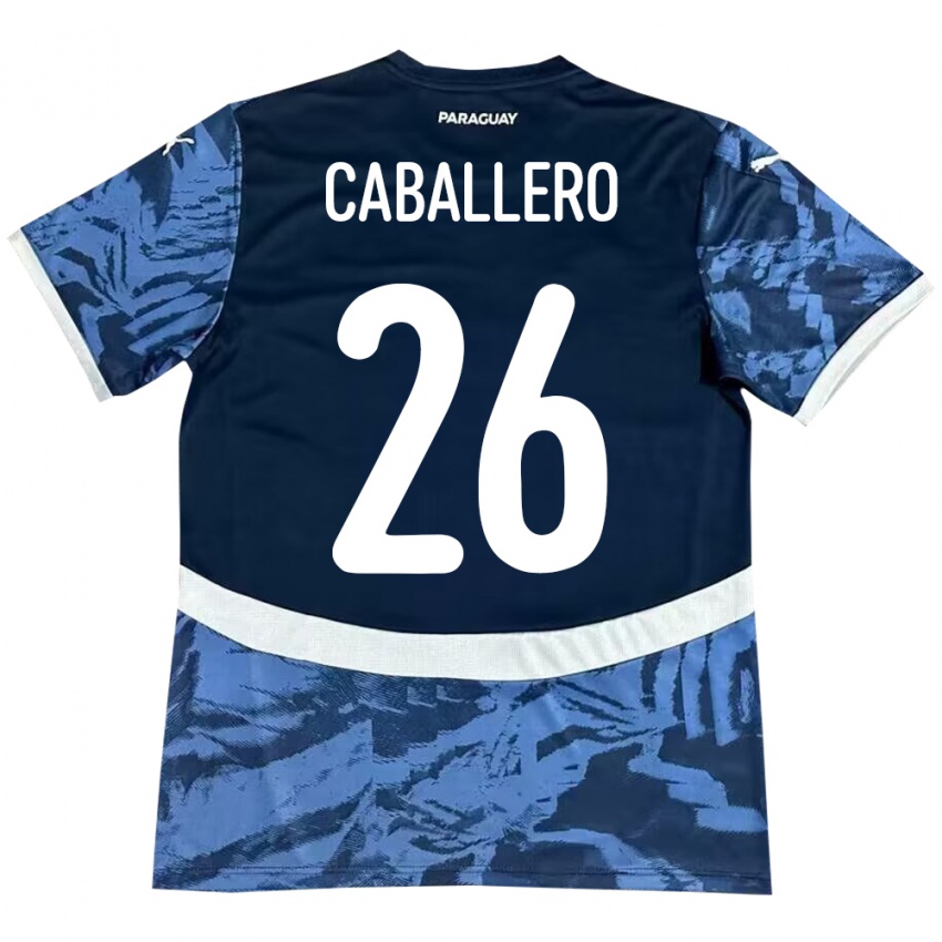 Homem Camisola Paraguai Hernesto Caballero #26 Azul Alternativa 24-26 Camisa Brasil