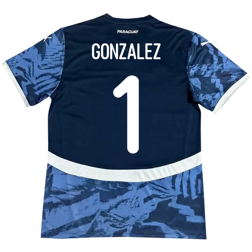 Homem Camisola Paraguai Ángel González #1 Azul Alternativa 24-26 Camisa Brasil