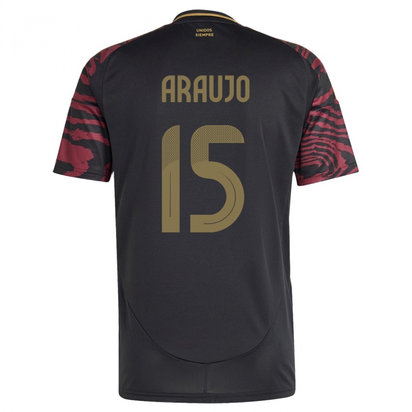 Homem Camisola Peru Miguel Araujo #15 Preto Alternativa 24-26 Camisa Brasil