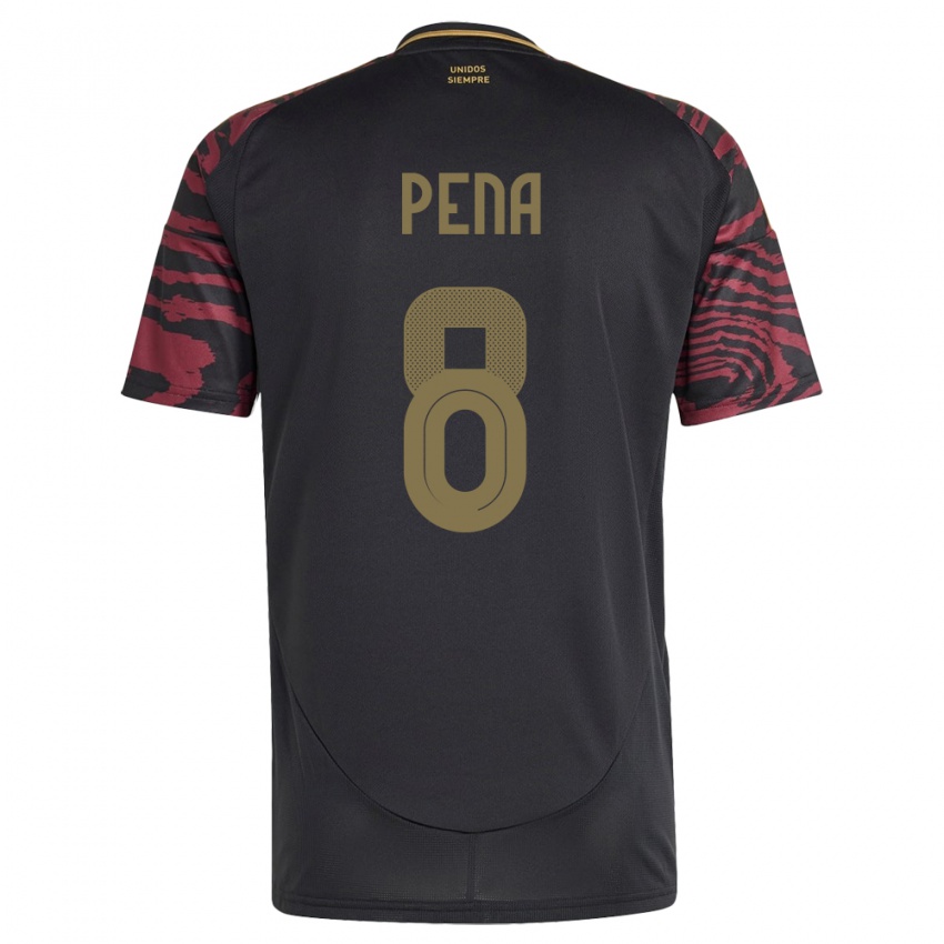 Homem Camisola Peru Sergio Peña #8 Preto Alternativa 24-26 Camisa Brasil