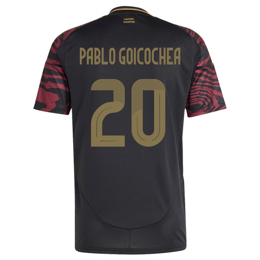 Homem Camisola Peru Juan Pablo Goicochea #20 Preto Alternativa 24-26 Camisa Brasil