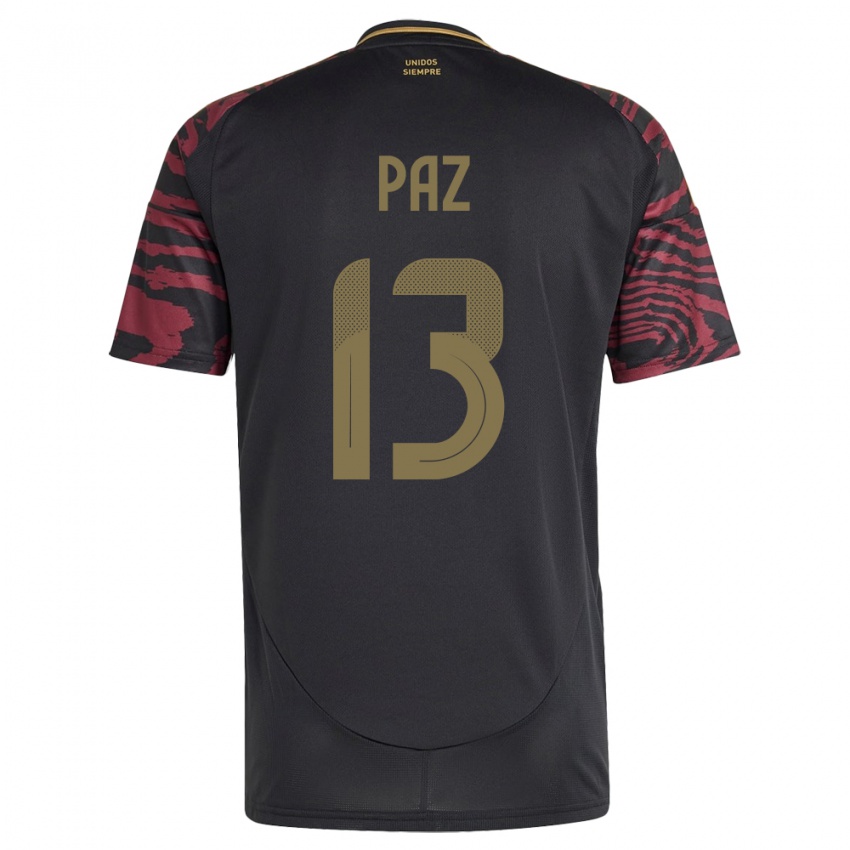 Homem Camisola Peru Braidy Paz #13 Preto Alternativa 24-26 Camisa Brasil