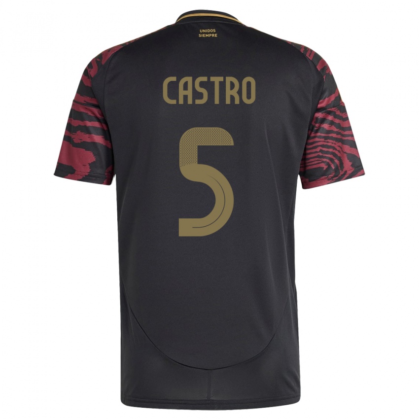 Homem Camisola Peru Rosa Castro #5 Preto Alternativa 24-26 Camisa Brasil