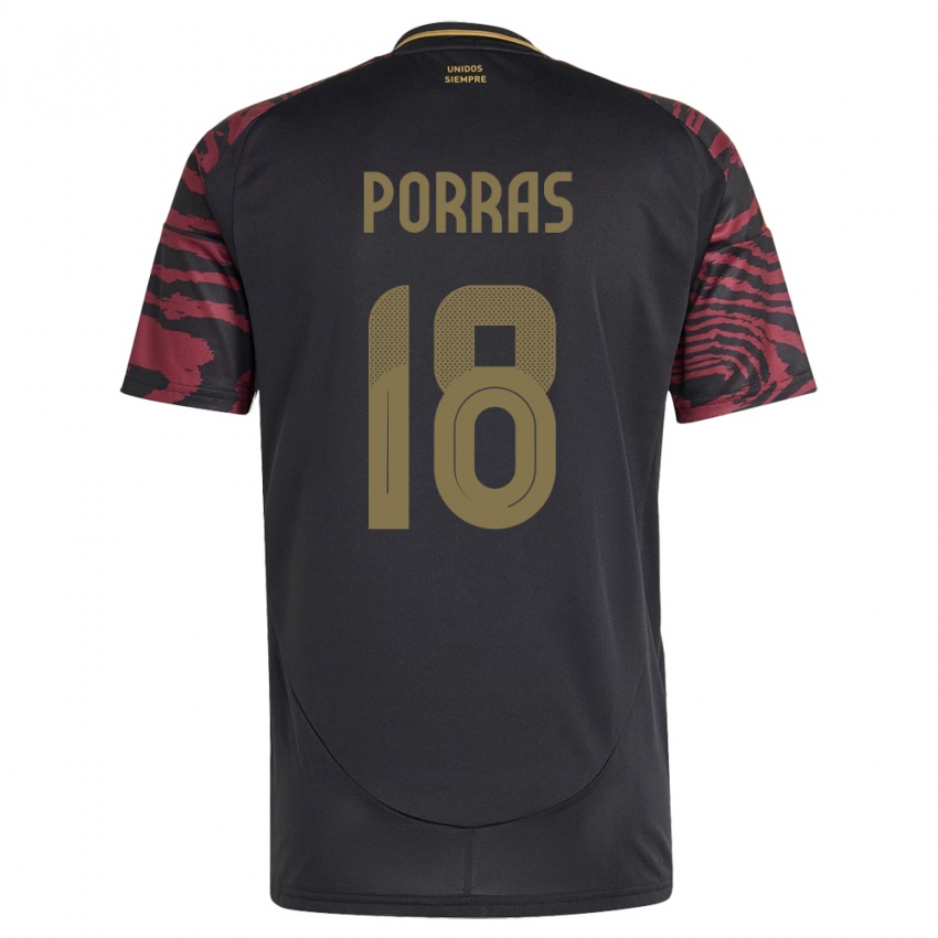 Homem Camisola Peru Sashenka Porras #18 Preto Alternativa 24-26 Camisa Brasil