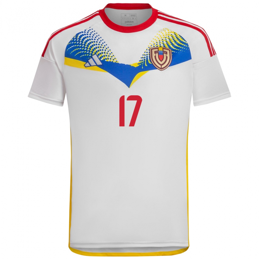 Homem Camisola Venezuela David Martínez #17 Branco Alternativa 24-26 Camisa Brasil