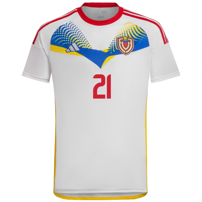 Homem Camisola Venezuela Alexander González #21 Branco Alternativa 24-26 Camisa Brasil