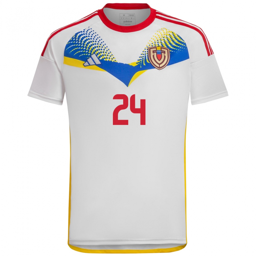 Homem Camisola Venezuela Kervin Andrade #24 Branco Alternativa 24-26 Camisa Brasil