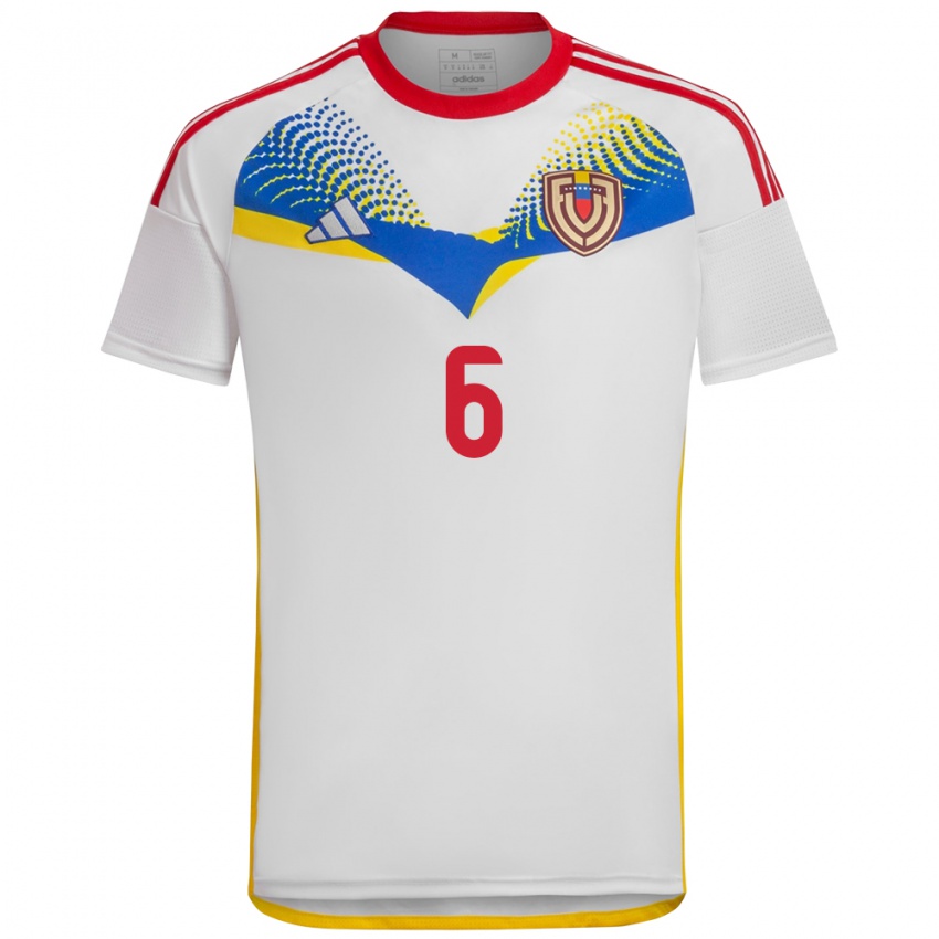 Homem Camisola Venezuela Carlos Rojas #6 Branco Alternativa 24-26 Camisa Brasil