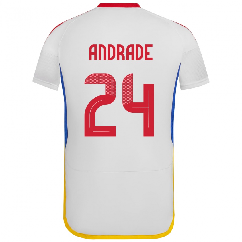 Homem Camisola Venezuela Kervin Andrade #24 Branco Alternativa 24-26 Camisa Brasil
