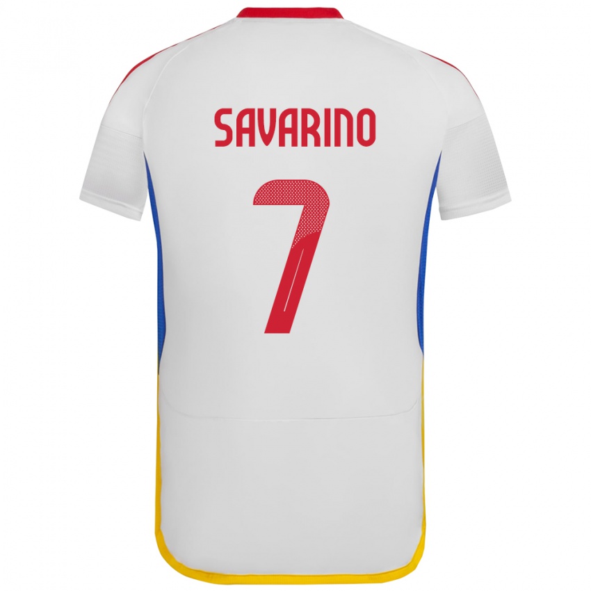 Homem Camisola Venezuela Jefferson Savarino #7 Branco Alternativa 24-26 Camisa Brasil