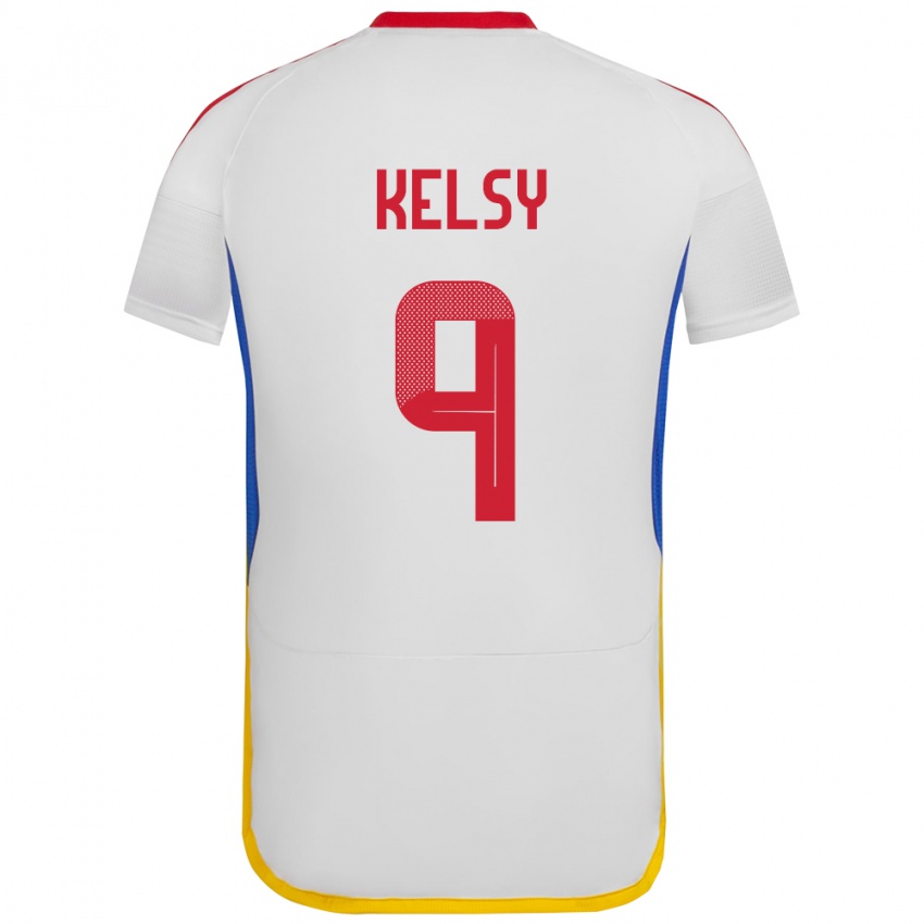 Homem Camisola Venezuela Kevin Kelsy #9 Branco Alternativa 24-26 Camisa Brasil