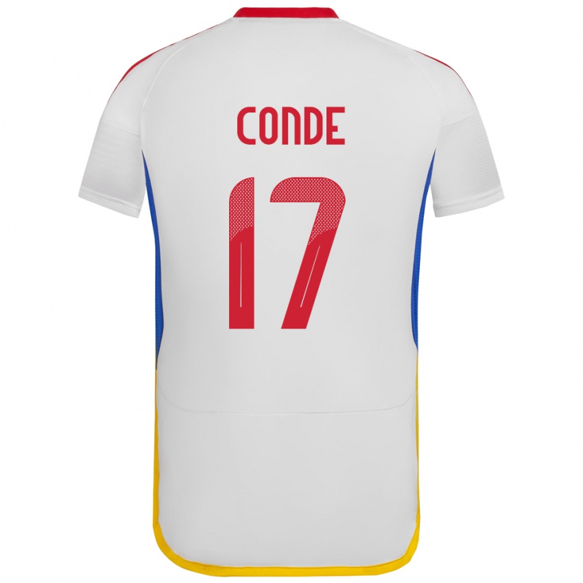 Homem Camisola Venezuela Óscar Conde #17 Branco Alternativa 24-26 Camisa Brasil