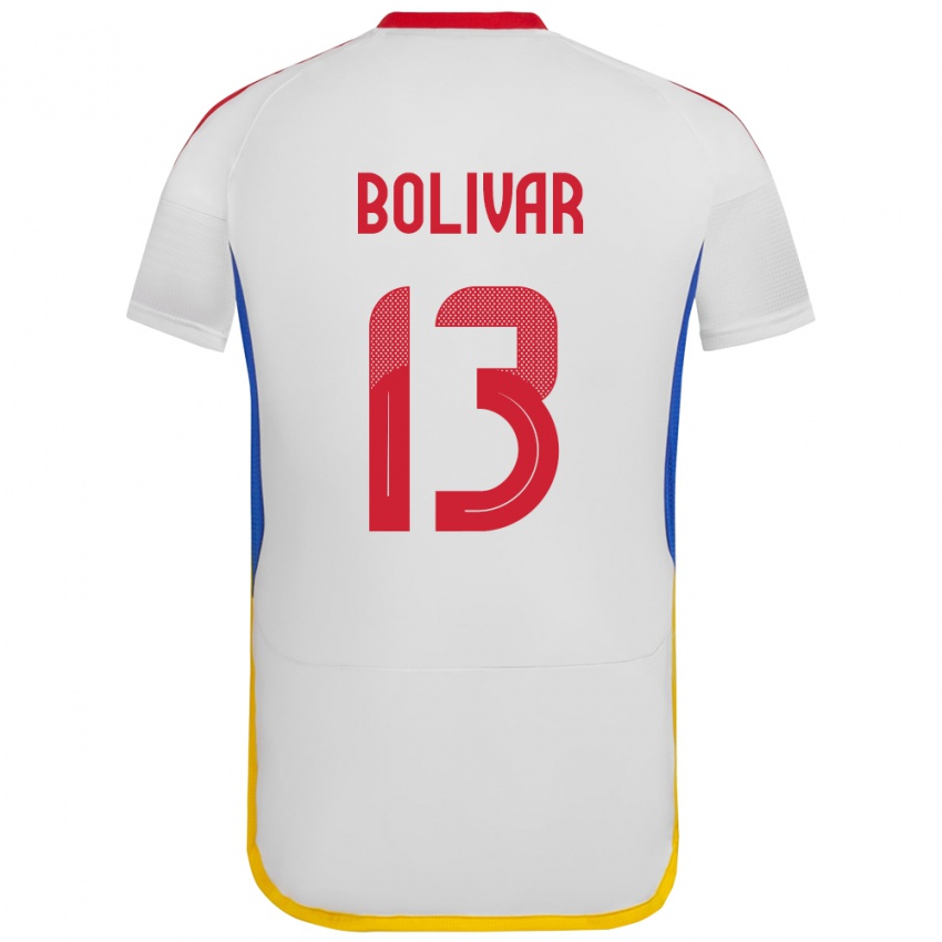 Homem Camisola Venezuela Salvador Bolívar #13 Branco Alternativa 24-26 Camisa Brasil