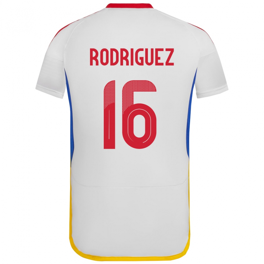 Homem Camisola Venezuela Arianna Rodríguez #16 Branco Alternativa 24-26 Camisa Brasil