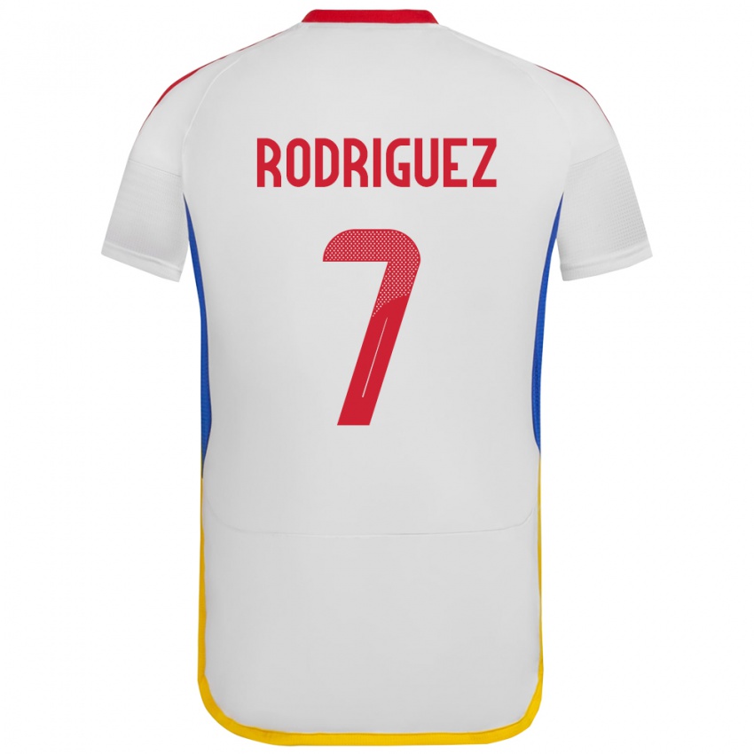 Homem Camisola Venezuela Daniuska Rodriguez #7 Branco Alternativa 24-26 Camisa Brasil