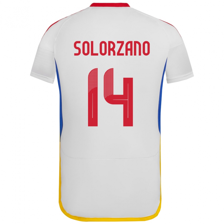 Homem Camisola Venezuela Fabiola Solórzano #14 Branco Alternativa 24-26 Camisa Brasil