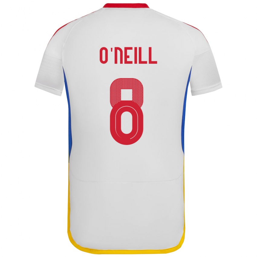 Homem Camisola Venezuela Sonia O'neill #8 Branco Alternativa 24-26 Camisa Brasil