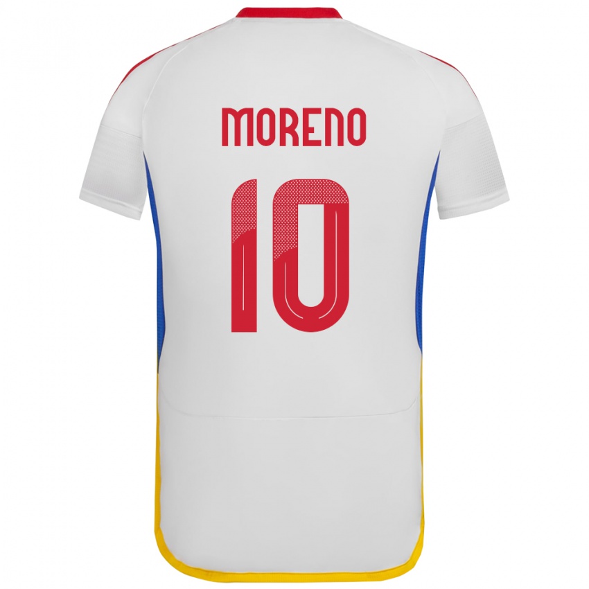 Homem Camisola Venezuela Yerliane Moreno #10 Branco Alternativa 24-26 Camisa Brasil