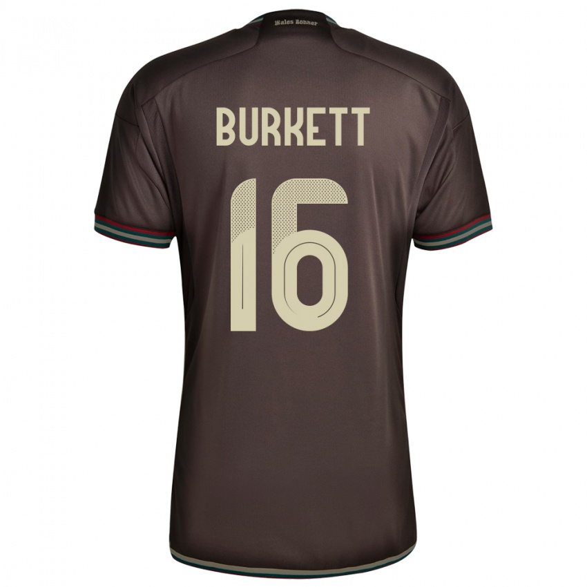 Homem Camisola Jamaica Brian Burkett #16 Noite Marrom Alternativa 24-26 Camisa Brasil