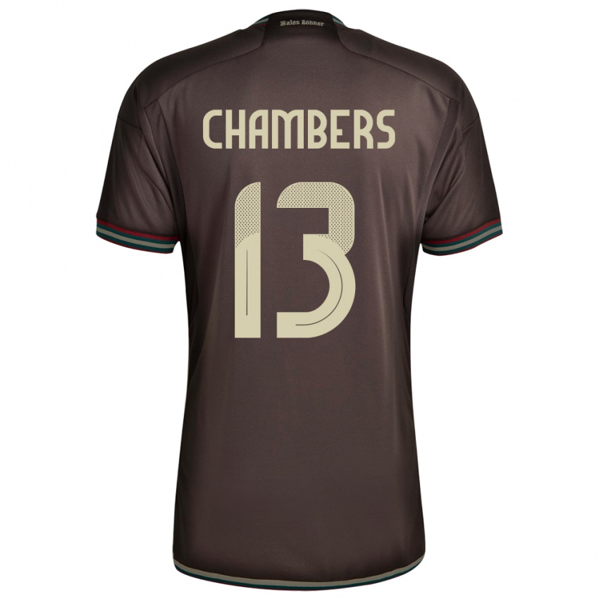 Homem Camisola Jamaica Chris-Ann Chambers #13 Noite Marrom Alternativa 24-26 Camisa Brasil