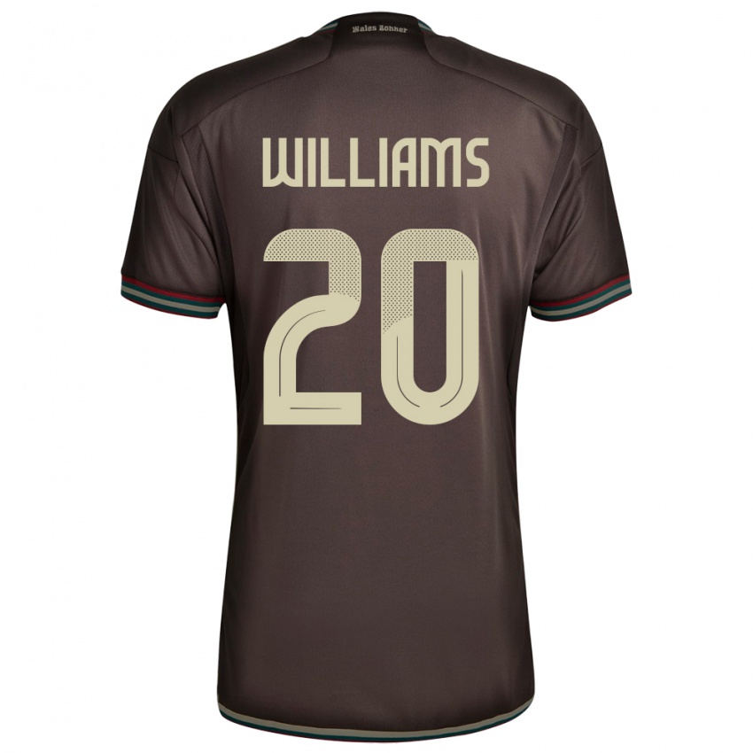 Homem Camisola Jamaica Victoria Williams #20 Noite Marrom Alternativa 24-26 Camisa Brasil