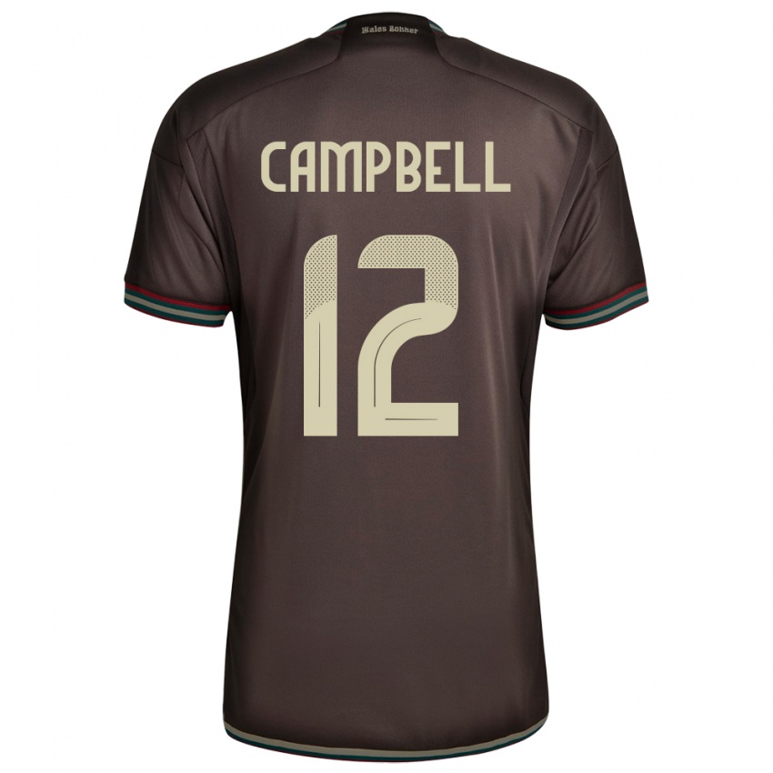 Homem Camisola Jamaica Sashana Campbell #12 Noite Marrom Alternativa 24-26 Camisa Brasil