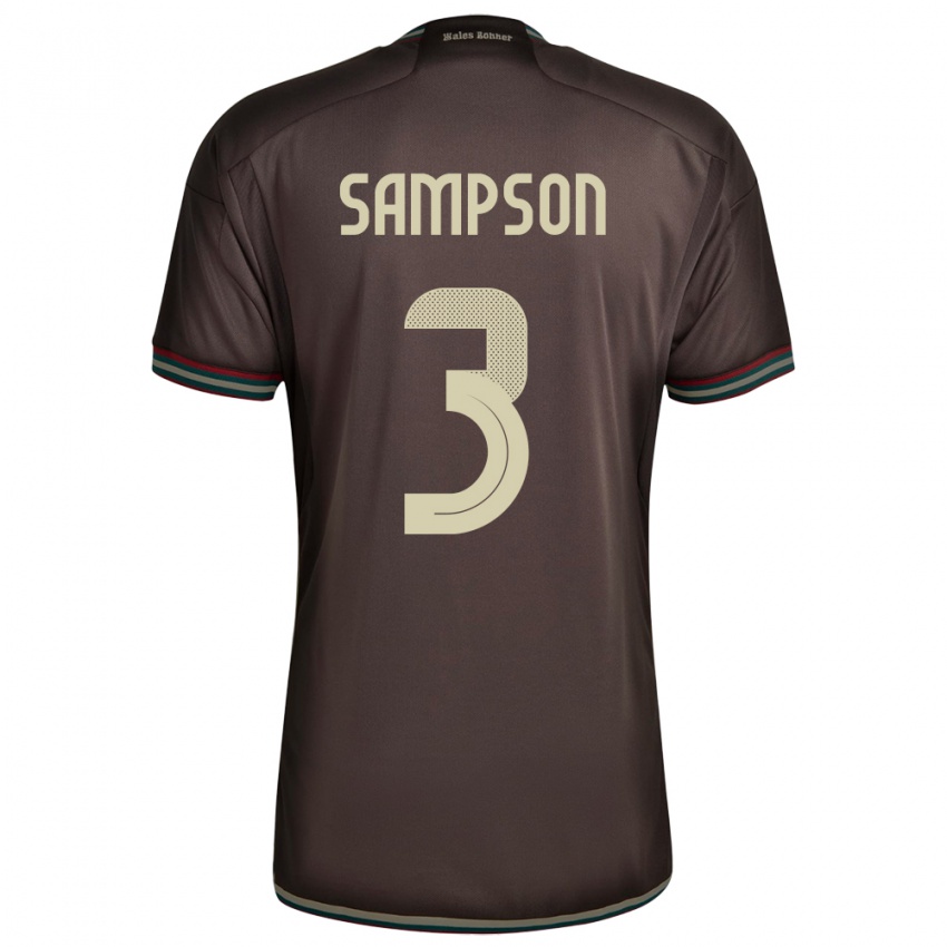 Homem Camisola Jamaica Vyan Sampson #3 Noite Marrom Alternativa 24-26 Camisa Brasil