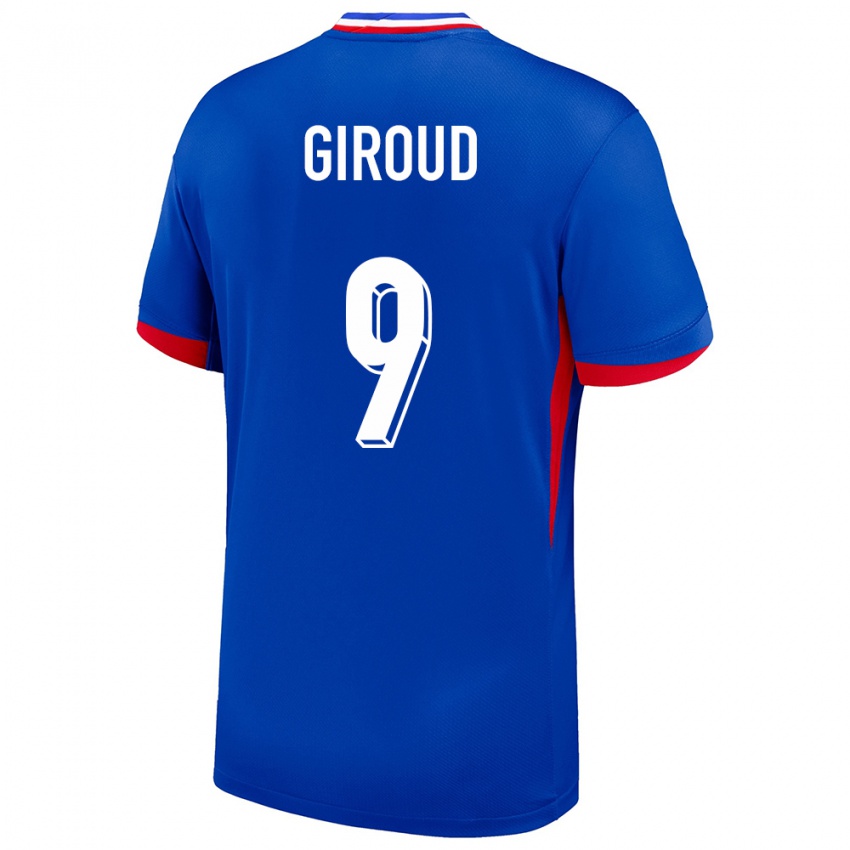 Mulher Camisola França Olivier Giroud #9 Azul Principal 24-26 Camisa Brasil