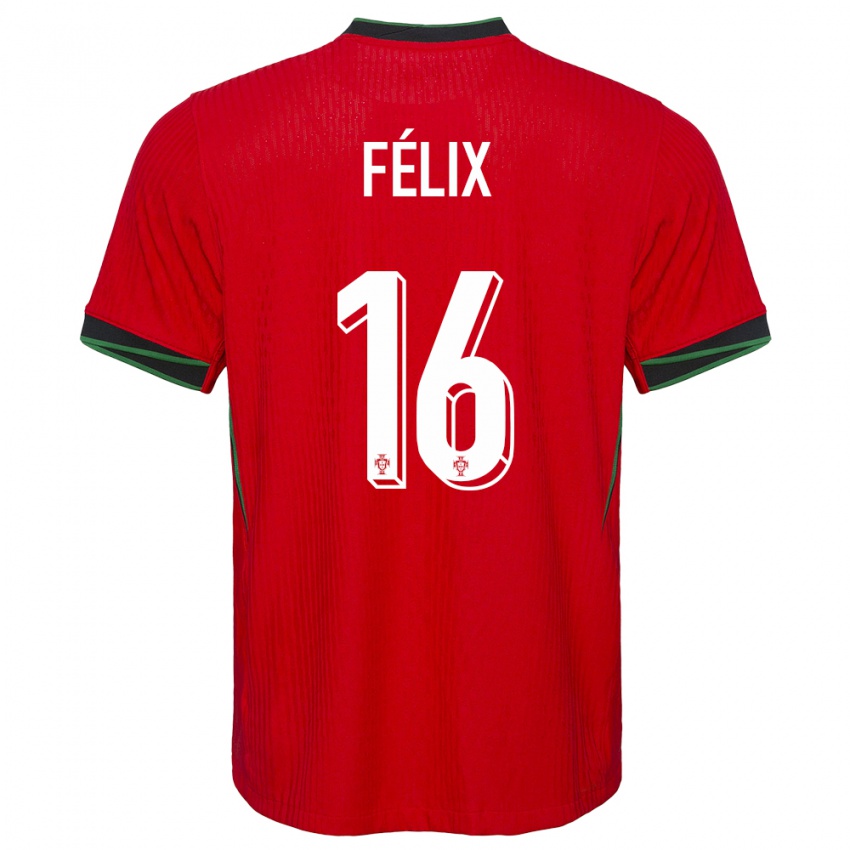 Mulher Camisola Portugal Hugo Felix #16 Vermelho Principal 24-26 Camisa Brasil