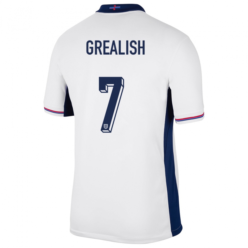 Mulher Camisola Inglaterra Jack Grealish #7 Branco Principal 24-26 Camisa Brasil