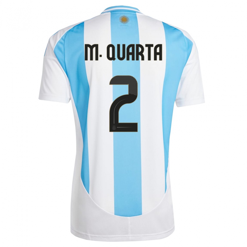 Mulher Camisola Argentina Lucas Martinez Quarta #2 Branco Azul Principal 24-26 Camisa Brasil