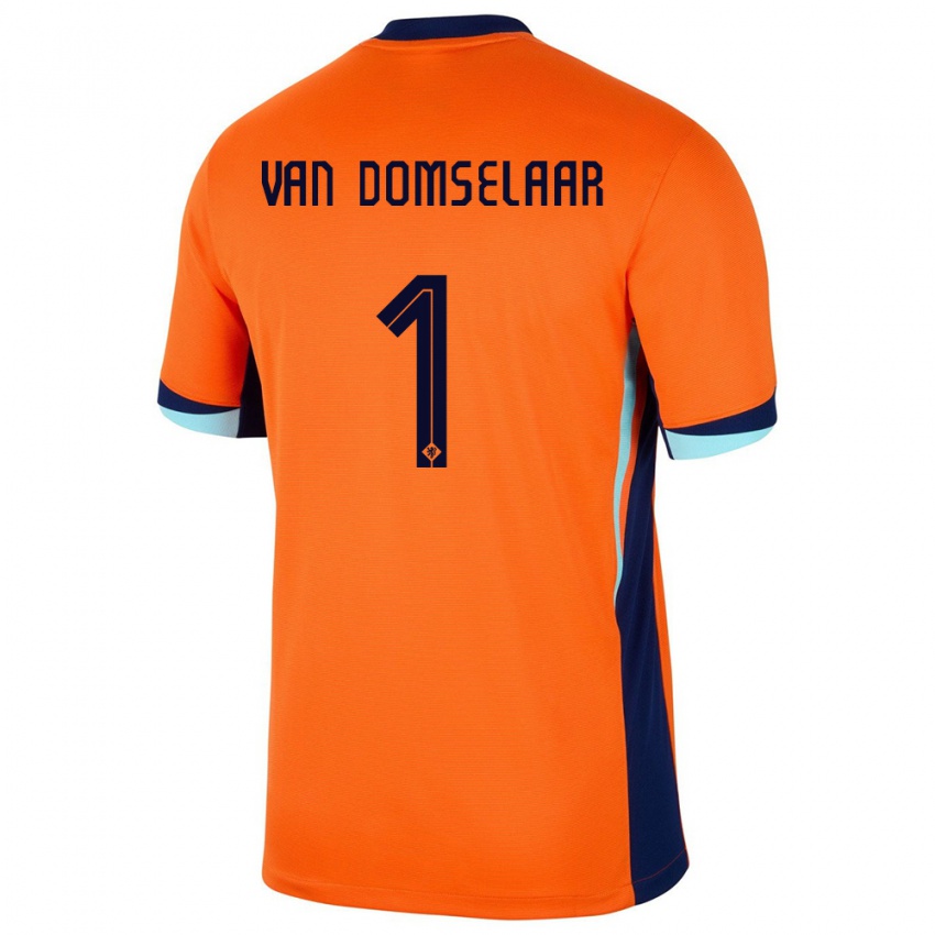 Mulher Camisola Países Baixos Daphne Van Domselaar #1 Laranja Principal 24-26 Camisa Brasil