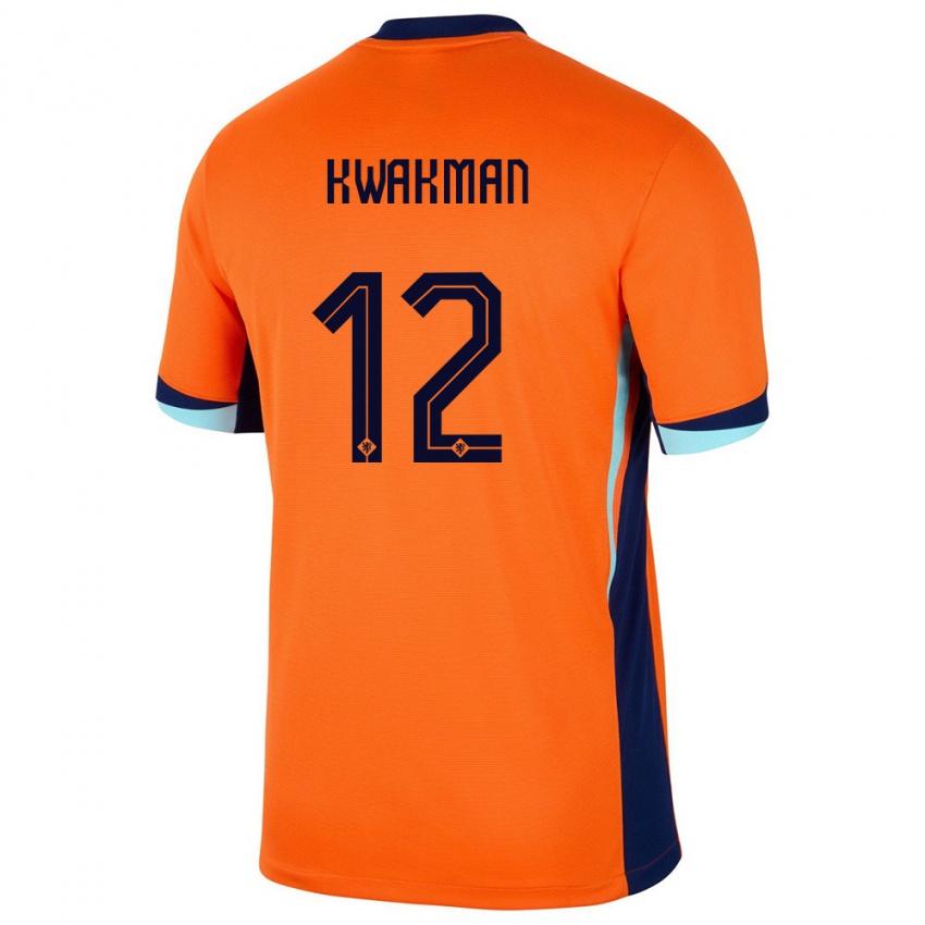 Mulher Camisola Países Baixos Dave Kwakman #12 Laranja Principal 24-26 Camisa Brasil