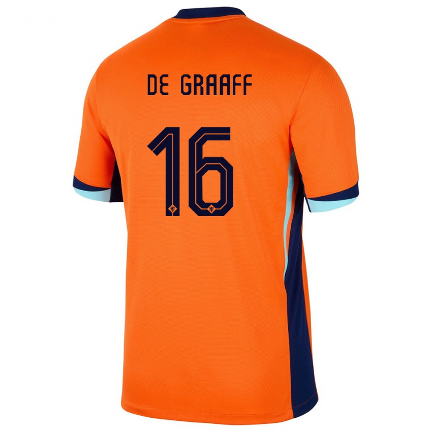 Mulher Camisola Países Baixos Tom De Graaff #16 Laranja Principal 24-26 Camisa Brasil
