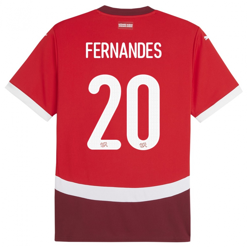 Mulher Camisola Suiça Edimilson Fernandes #20 Vermelho Principal 24-26 Camisa Brasil