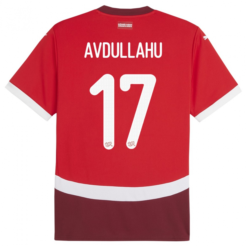 Mulher Camisola Suiça Leon Avdullahu #17 Vermelho Principal 24-26 Camisa Brasil