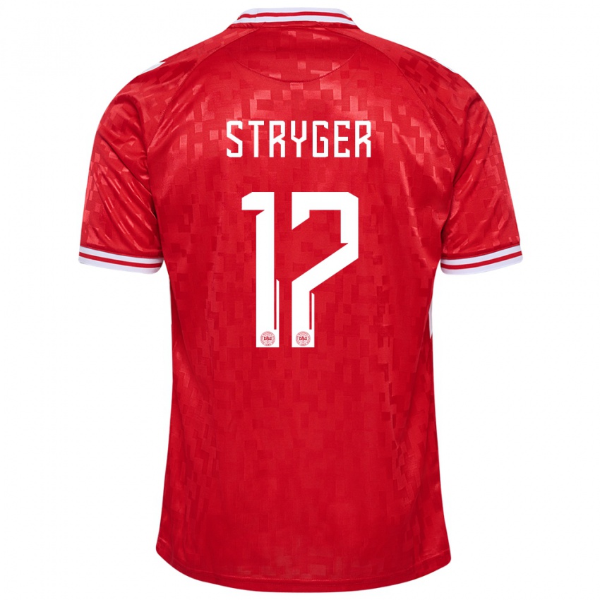 Mulher Camisola Dinamarca Jens Stryger Larsen #17 Vermelho Principal 24-26 Camisa Brasil