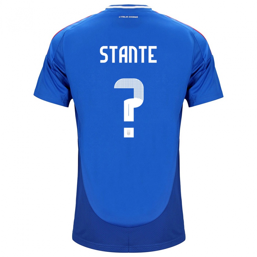 Mulher Camisola Itália Francesco Stante #0 Azul Principal 24-26 Camisa Brasil