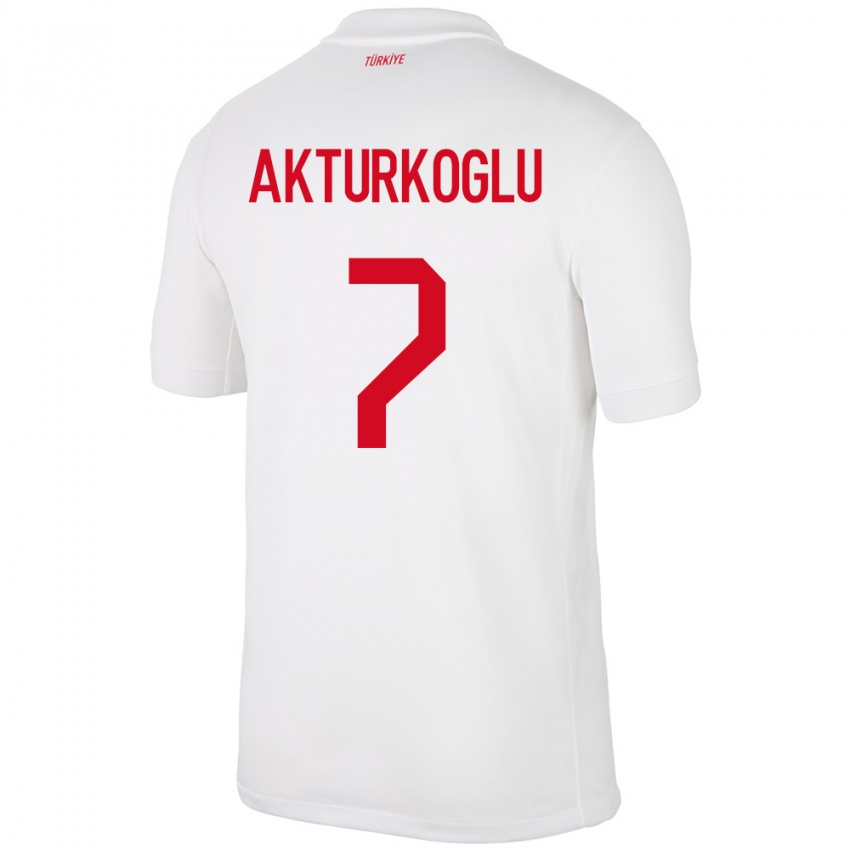 Mulher Camisola Turquia Kerem Aktürkoğlu #7 Branco Principal 24-26 Camisa Brasil