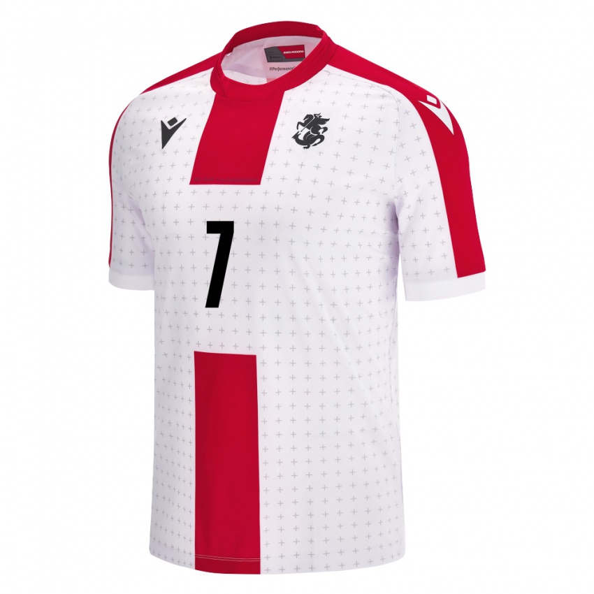 Mulher Camisola Geórgia Khvicha Kvaratskhelia #7 Branco Principal 24-26 Camisa Brasil