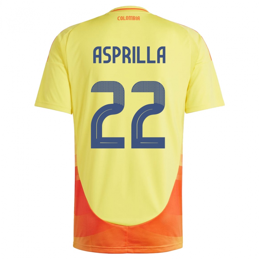 Mulher Camisola Colômbia Yáser Asprilla #22 Amarelo Principal 24-26 Camisa Brasil