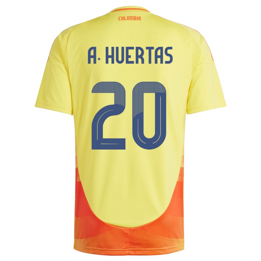 Mulher Camisola Colômbia Ana Huertas #20 Amarelo Principal 24-26 Camisa Brasil