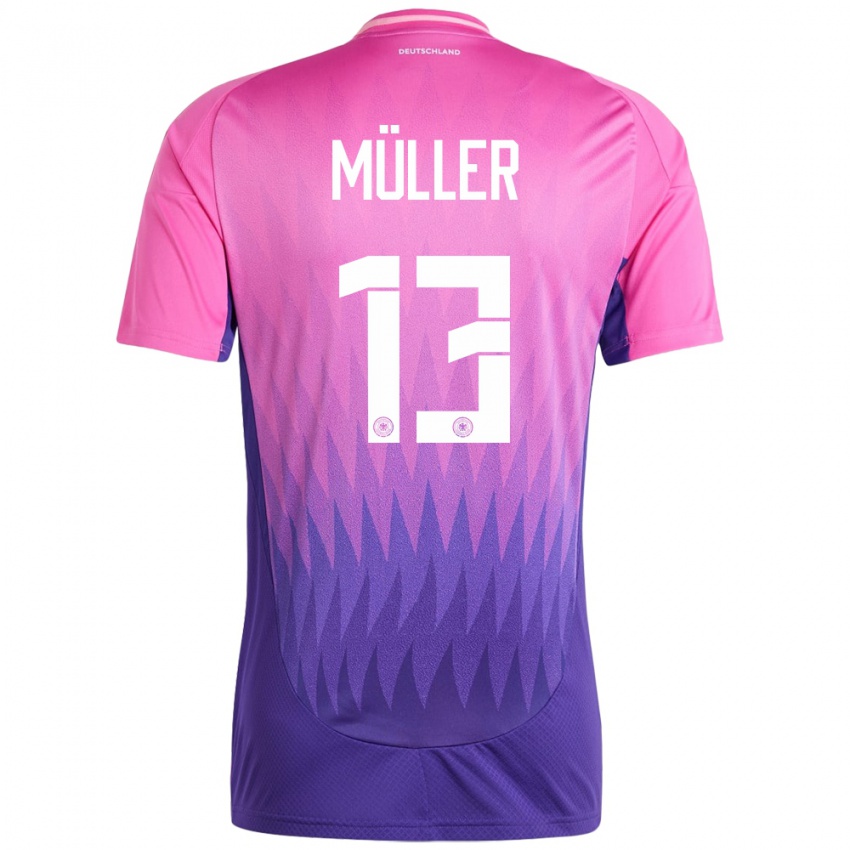 Mulher Camisola Alemanha Thomas Muller #13 Rosa Roxo Alternativa 24-26 Camisa Brasil