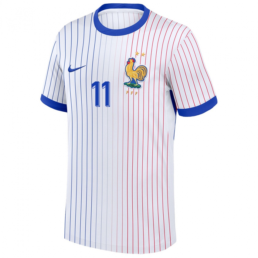 Mulher Camisola França Ousmane Dembele #11 Branco Alternativa 24-26 Camisa Brasil