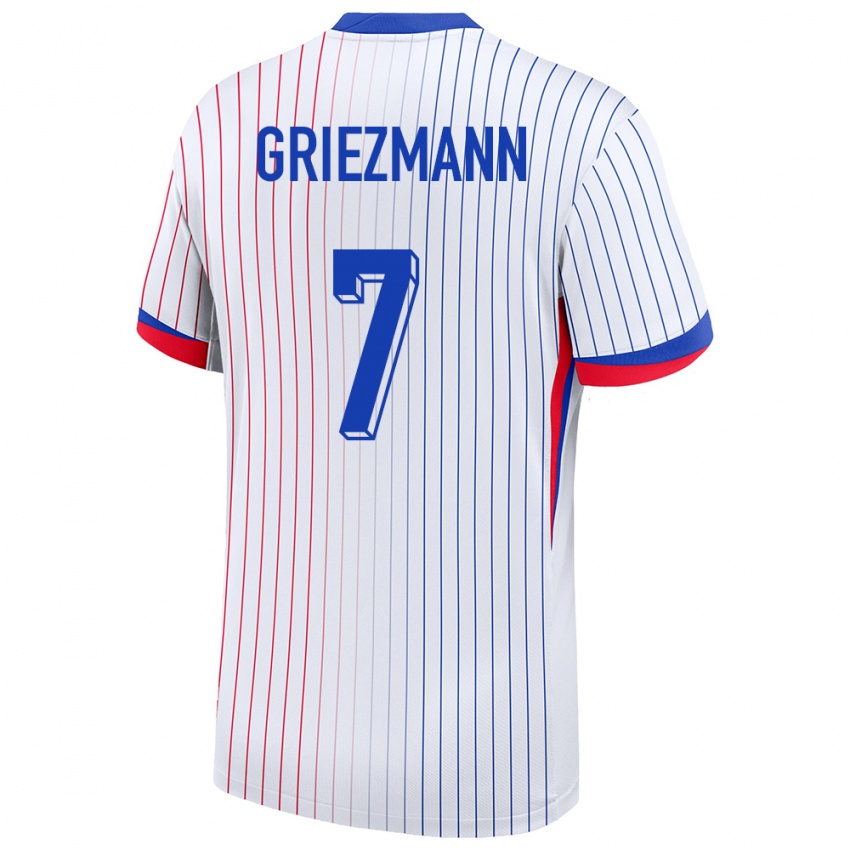 Mulher Camisola França Antoine Griezmann #7 Branco Alternativa 24-26 Camisa Brasil