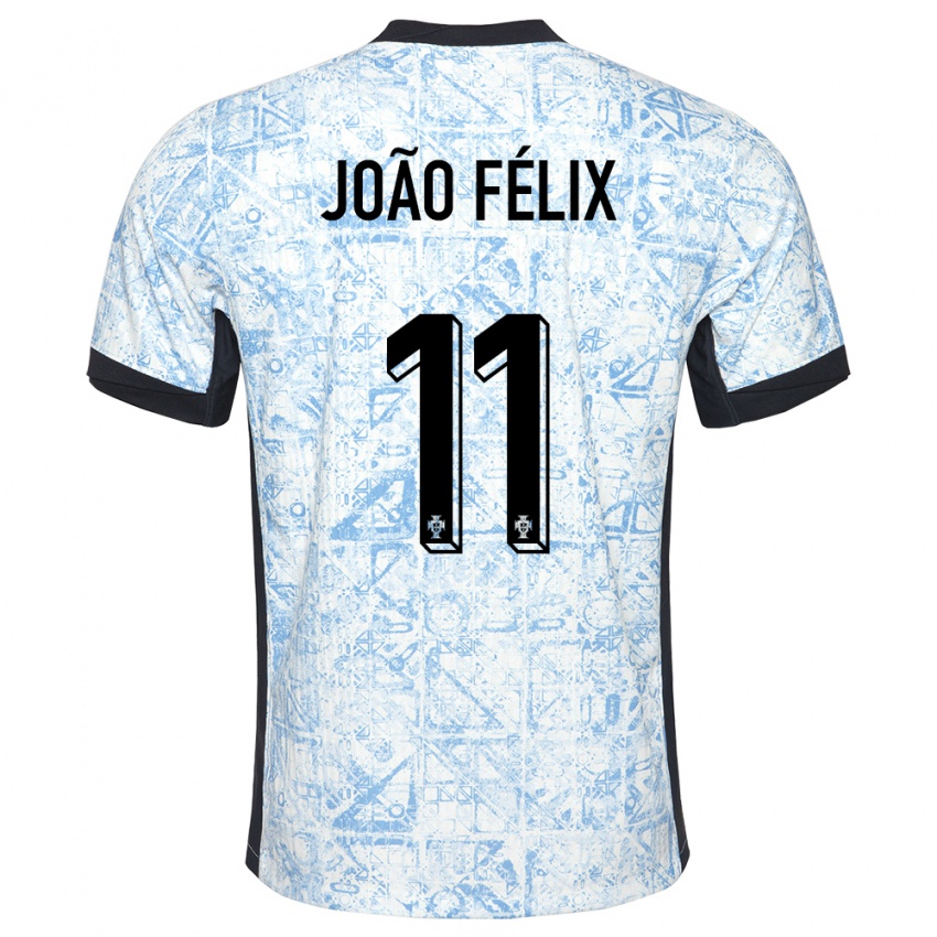 Mulher Camisola Portugal Joao Felix #11 Azul Creme Alternativa 24-26 Camisa Brasil