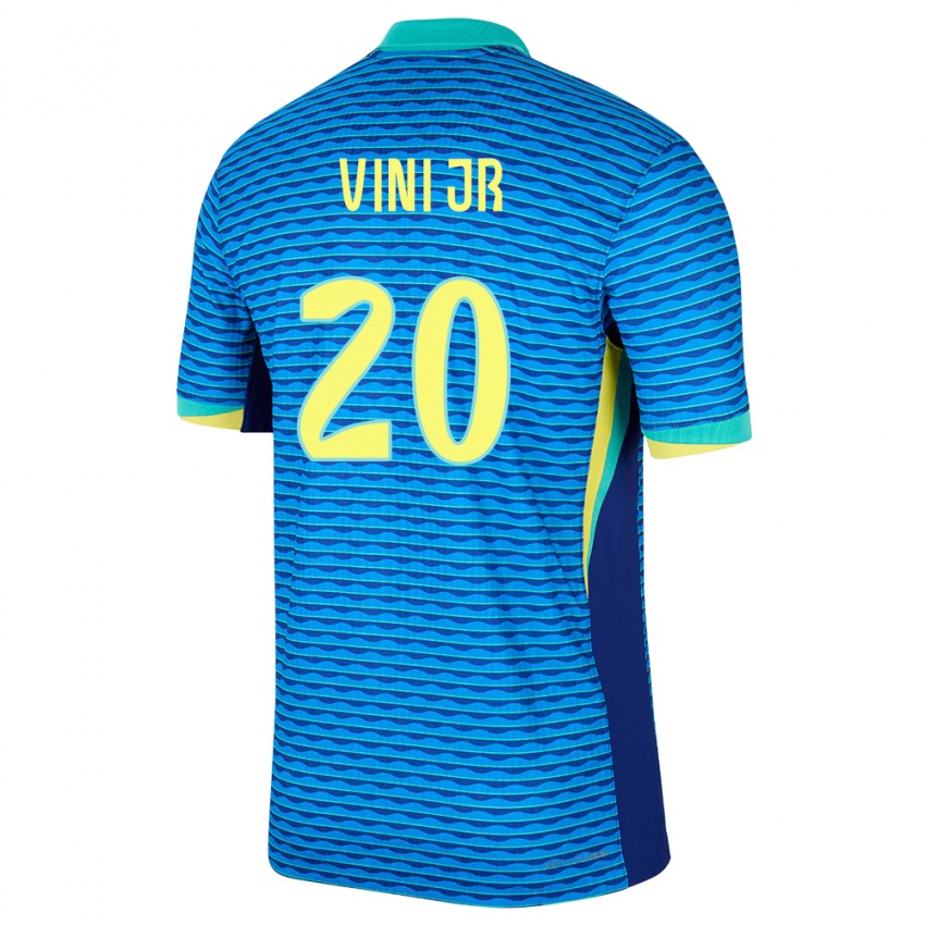 Mulher Camisola Brasil Vinicius Junior #20 Azul Alternativa 24-26 Camisa Brasil